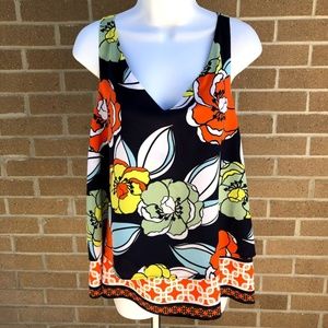 Crown & Ivy Sleeveless Floral Blouse